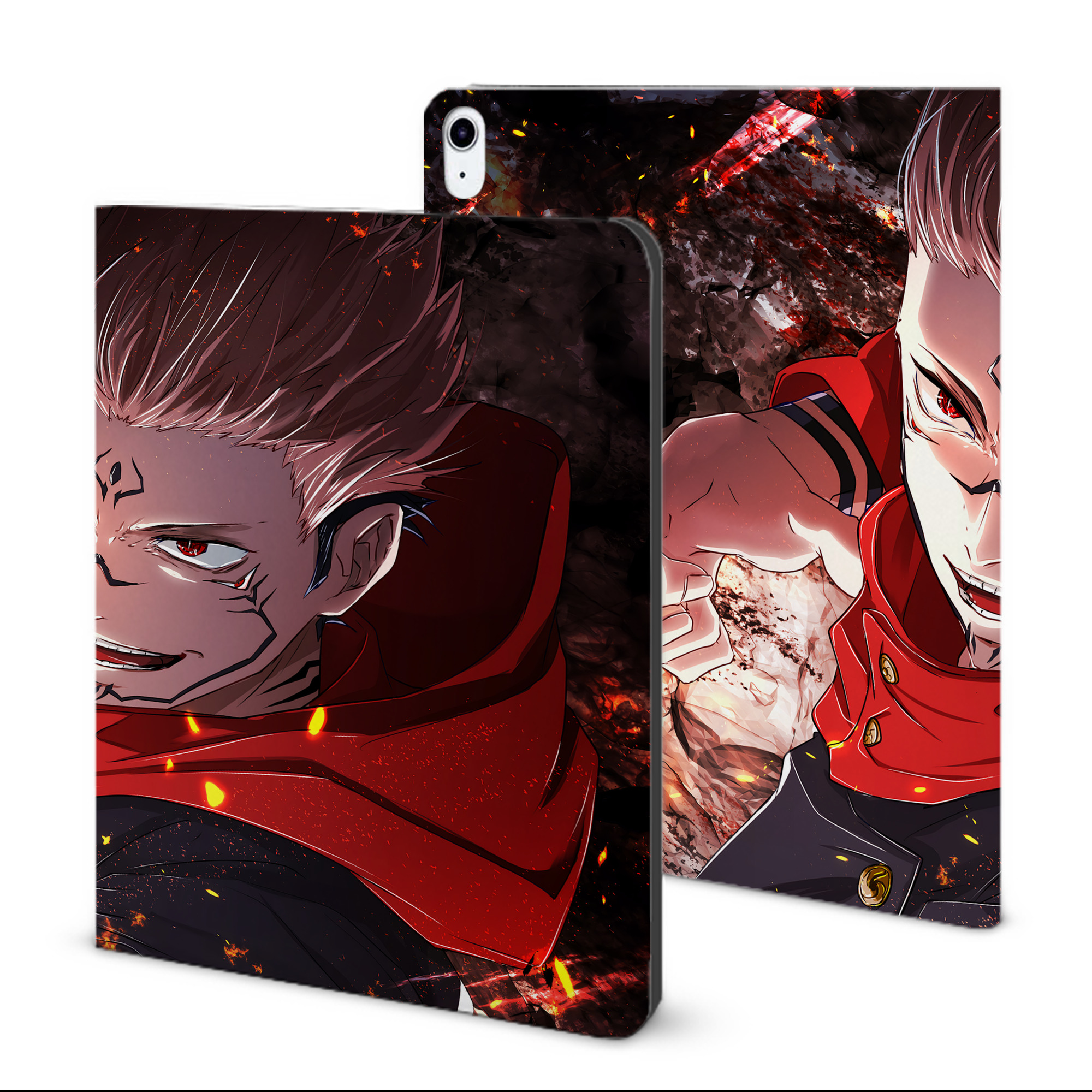 （画像用） 呪術廻戦 Jujutsu Kaisen IPad ケース ブック型 PUレザー TPU 耐衝撃 軽量 薄型 ペン収納なし 全面保護 IPad 各モデル対応